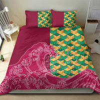 Japanese Bishamon-Kikkou Pattern Bedding Set Water Pillar Silent River Flow - Polynesian Pride