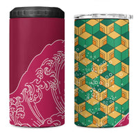 Japanese Bishamon-Kikkou Pattern 4 in 1 Can Cooler Tumbler Water Pillar Silent River Flow - Polynesian Pride