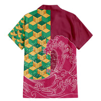 Japanese Bishamon-Kikkou Pattern Family Matching Mermaid Dress and Hawaiian Shirt Water Pillar Silent River Flow - Polynesian Pride