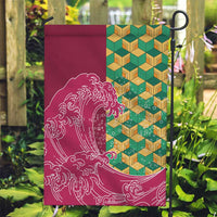 Japanese Bishamon-Kikkou Pattern Garden Flag Water Pillar Silent River Flow - Polynesian Pride