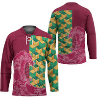 Japanese Bishamon-Kikkou Pattern Hockey Jersey Water Pillar Silent River Flow - Polynesian Pride