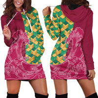 Japanese Bishamon-Kikkou Pattern Hoodie Dress Water Pillar Silent River Flow - Polynesian Pride