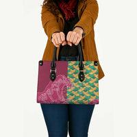 Japanese Bishamon-Kikkou Pattern Leather Bag Water Pillar Silent River Flow LT9 - Polynesian Pride