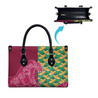 Japanese Bishamon-Kikkou Pattern Leather Bag Water Pillar Silent River Flow LT9 - Polynesian Pride