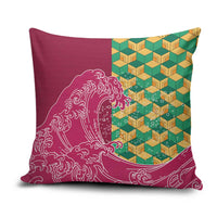 Japanese Bishamon-Kikkou Pattern Pillow Cover Water Pillar Silent River Flow - Polynesian Pride