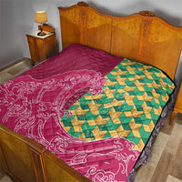 Japanese Bishamon-Kikkou Pattern Quilt Water Pillar Silent River Flow - Polynesian Pride