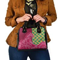 Japanese Bishamon-Kikkou Pattern Shoulder Handbag Water Pillar Silent River Flow - Polynesian Pride