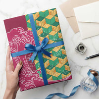 Japanese Bishamon-Kikkou Pattern Wrapping Paper Water Pillar Silent River Flow - Polynesian Pride