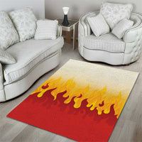 Japanese Kaen Pattern Area Rug Flame Pillar Blazing Lion Heart - Polynesian Pride
