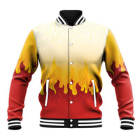 Japanese Kaen Pattern Baseball Jacket Flame Pillar Blazing Lion Heart LT9 Unisex Red - Polynesian Pride