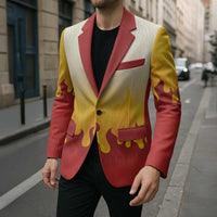 Japanese Kaen Pattern Blazer Flame Pillar Blazing Lion Heart - Polynesian Pride