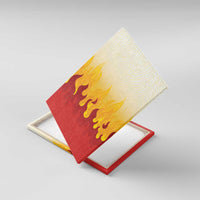 Japanese Kaen Pattern Canvas Wall Art Flame Pillar Blazing Lion Heart - Polynesian Pride