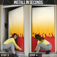 Japanese Kaen Pattern Door Cover Flame Pillar Blazing Lion Heart - Polynesian Pride