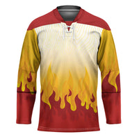Japanese Kaen Pattern Hockey Jersey Flame Pillar Blazing Lion Heart LT9 Unisex Red - Polynesian Pride