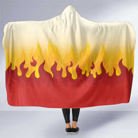 Japanese Kaen Pattern Hooded Blanket Flame Pillar Blazing Lion Heart LT9 One Size Red - Polynesian Pride