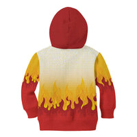 Japanese Kaen Pattern Kid Hoodie Flame Pillar Blazing Lion Heart LT9 - Polynesian Pride