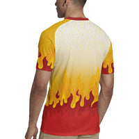 Japanese Kaen Pattern Rugby Jersey Flame Pillar Blazing Lion Heart - Polynesian Pride