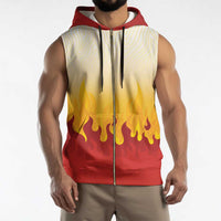 Japanese Kaen Pattern Sleeveless Zip Hoodie Flame Pillar Blazing Lion Heart LT9 - Polynesian Pride