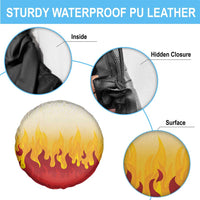 Japanese Kaen Pattern Spare Tire Cover Flame Pillar Blazing Lion Heart - Polynesian Pride