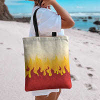 Japanese Kaen Pattern Tote Bag Flame Pillar Blazing Lion Heart - Polynesian Pride