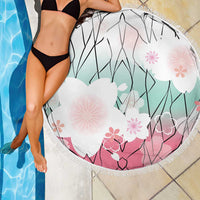 Japanese Kocho Pattern Beach Blanket Insect Pillar Butterfly Flower Fairy - Polynesian Pride