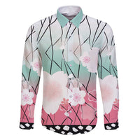 Japanese Kocho Pattern Family Matching Long Sleeve Bodycon Dress and Hawaiian Shirt Insect Pillar Butterfly Flower Fairy - Polynesian Pride