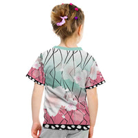 Japanese Kocho Pattern Kid T Shirt Insect Pillar Butterfly Flower Fairy - Polynesian Pride