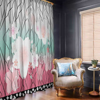 Japanese Kocho Pattern Window Curtain Insect Pillar Butterfly Flower Fairy - Polynesian Pride