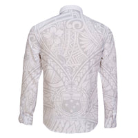 Samoa Lotu Tamaiti Family Matching Long Sleeve Bodycon Dress and Hawaiian Shirt Polynesian White Sunday Simple LT9 - Polynesian Pride