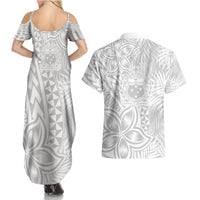 Samoa Lotu Tamait Couples Matching Summer Maxi Dress and Hawaiian Shirt Tropical Plant White Sunday With Polynesia Pattern LT9 - Polynesian Pride