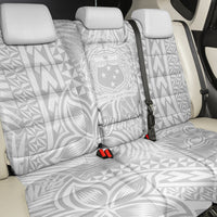 Personalised Samoa Lotu Tamait Back Car Seat Cover Tropical Plant White Sunday With Polynesia Pattern LT9 - Polynesian Pride