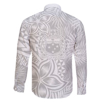 Personalised Samoa Lotu Tamait Family Matching Short Sleeve Bodycon Dress and Hawaiian Shirt Tropical Plant White Sunday With Polynesia Pattern LT9 - Polynesian Pride