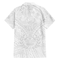 Tonga White Sunday Family Matching Long Sleeve Bodycon Dress and Hawaiian Shirt Polynesian Plumeria Tribal Simple LT9 - Polynesian Pride
