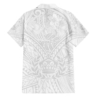 Tonga White Sunday Family Matching Long Sleeve Bodycon Dress and Hawaiian Shirt Polynesian Plumeria Tribal Simple LT9 - Polynesian Pride