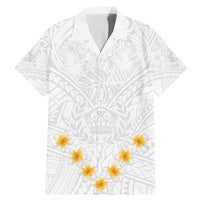 Tonga White Sunday Family Matching Mermaid Dress and Hawaiian Shirt Polynesian Plumeria Tribal Simple LT9 Dad's Shirt - Short Sleeve White - Polynesian Pride