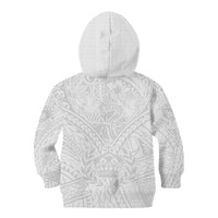 Tonga White Sunday Kid Hoodie Polynesian Plumeria Tribal Simple LT9 - Polynesian Pride