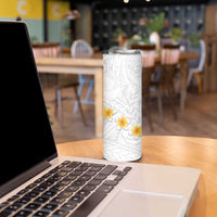 Tonga White Sunday Skinny Tumbler Polynesian Tribal Simple LT9 - Polynesian Pride