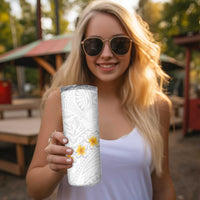 Tonga White Sunday Skinny Tumbler Polynesian Tribal Simple LT9 - Polynesian Pride