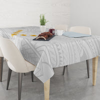 Tonga White Sunday Tablecloth Polynesian Plumeria Tribal Simple LT9 - Polynesian Pride