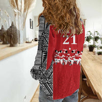 Custom Tonga Rugby Mate Ma'a Women Casual Shirt Tonga XIII Make History Pacific Champions