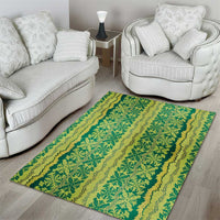Hawaii Lei with Tribal Quilt Motif Area Rug
