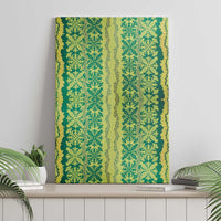 Hawaii Lei with Tribal Quilt Motif Canvas Wall Art