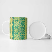 Hawaii Lei with Tribal Quilt Motif Ceramic Mug - Polynesian Pride