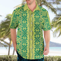 Hawaii Lei with Tribal Quilt Motif Hawaiian Shirt