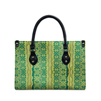 Hawaii Lei with Tribal Quilt Motif Leather Bag LT9 - Polynesian Pride