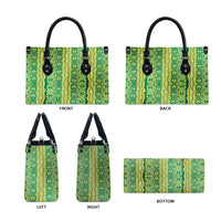 Hawaii Lei with Tribal Quilt Motif Leather Bag LT9 - Polynesian Pride