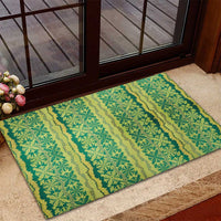 Hawaii Lei with Tribal Quilt Motif Rubber Doormat