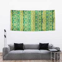 Hawaii Lei with Tribal Quilt Motif Tapestry