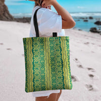 Hawaii Lei with Tribal Quilt Motif Tote Bag - Polynesian Pride