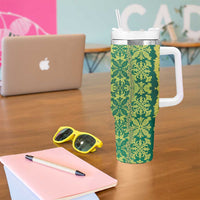 Hawaii Lei with Tribal Quilt Motif Tumbler With Handle